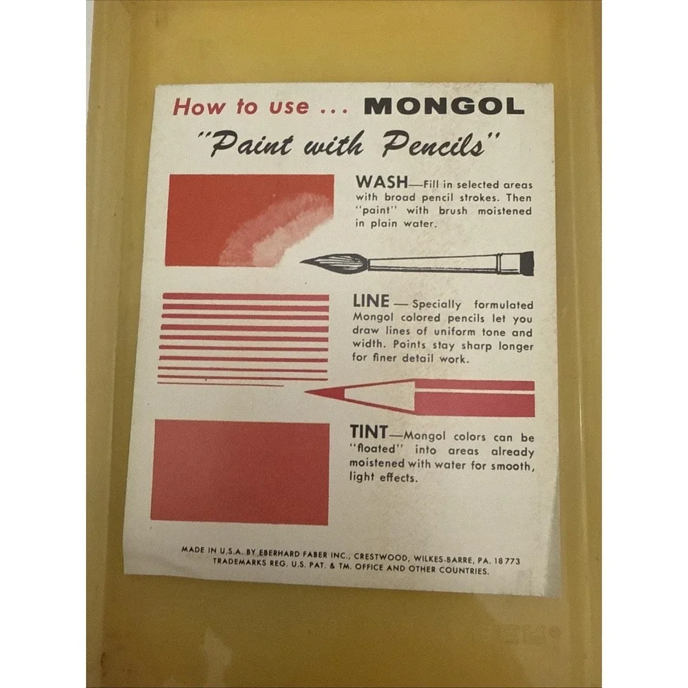 Vintage Eberhard Faber Mongol 741 Paint With Pencils 12 Colors Only One Used - Picture 4 of 9